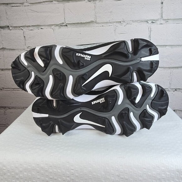 YOUTH NIKE VAPOR BASEBALL CLEATS BLACK WITH WHITE STRIPING SIZE 3.5 NWOT - Picture 4 of 10
